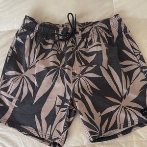 Men's Black and Pink Ripcurl Swim Shorts